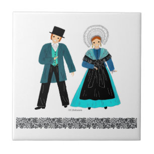 Traditionele kostuum van Nord-Pas-de-Calais Tegeltje