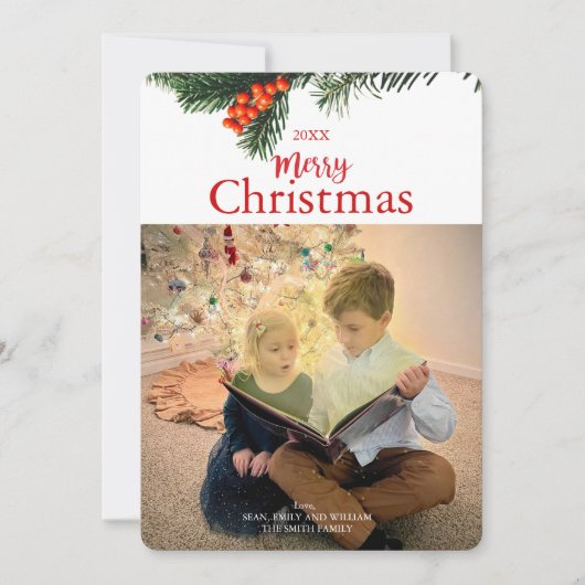 Traditionele Krans Kerst Kaart (Voorkant)