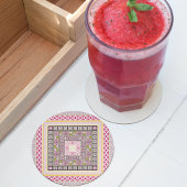 Traditionele kunst vierkante kartonnen onderzetter