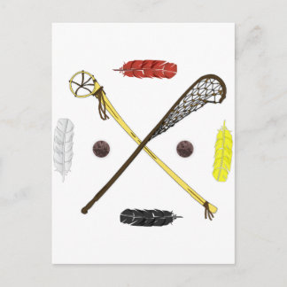 Traditionele lacrosse sticks briefkaart