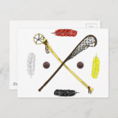 Traditionele lacrosse sticks briefkaart (Voorkant / Achterkant)