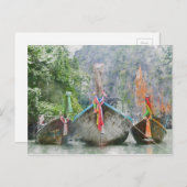 Traditionele Lange Boot in Thailand Briefkaart (Voorkant / Achterkant)