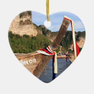 Traditionele langestaartboot in Krabi, Thailand Keramisch Ornament