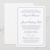 Traditionele lavender en White Wedding Invitation Kaart (Voorkant / Achterkant)