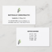 Traditionele lay-out met Kantoor-uurs-chiropractis Visitekaartje (Voorkant / Achterkant)