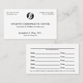 Traditionele Layout Chiropractic Appointkaarten Visitekaartje (Voorkant / Achterkant)