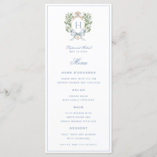 Traditionele Leaf Crest Monogram 4 Cursus Trouwen Menu