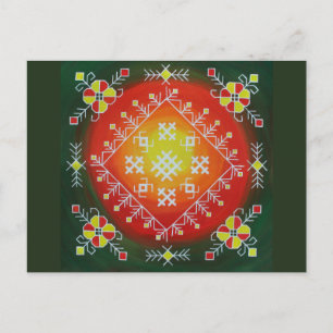 Traditionele Letse volkskunst met symbolen schilde Briefkaart