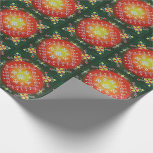 Traditionele Letse volkskunst met symbolen schilde Cadeaupapier