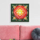 Traditionele Letse volkskunst met symbolen schilde Canvas Afdruk (Insitu (Woonkamer))