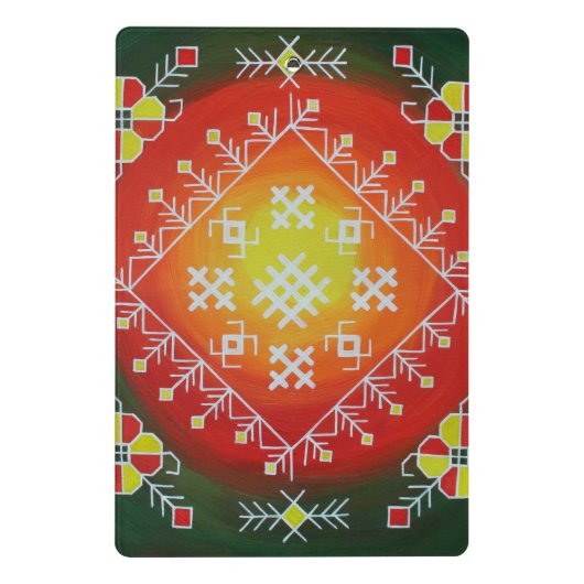 Traditionele Letse volkskunst met symbolen schilde Mini Klembord (Achterkant)