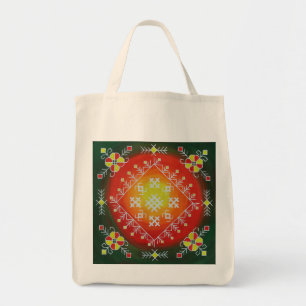 Traditionele Letse volkskunst met symbolen schilde Tote Bag