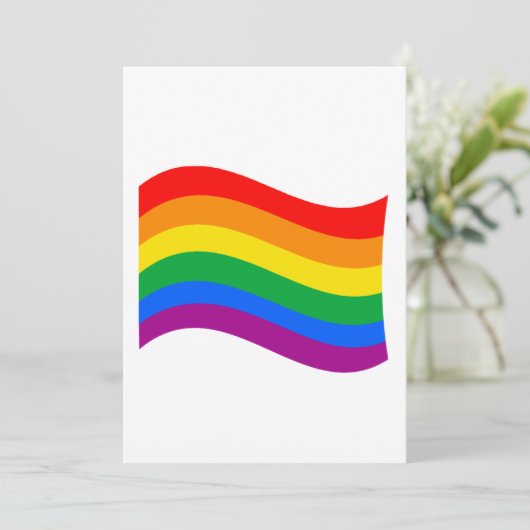 Traditionele LGBTQ+ Pride Flag Wavy Feestdagenkaart (Staand voorkant)