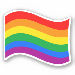 Traditionele LGBTQ+ Pride Flag Wavy Sticker
