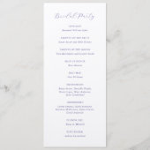 Traditionele Lila elegante bruiloft Programma (Achterkant)