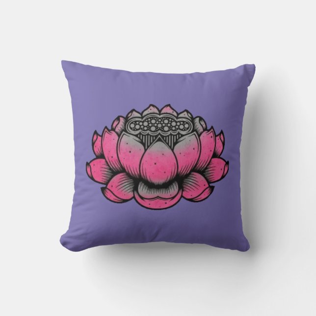 Traditionele Lotus Flower Kussen (Voorkant)