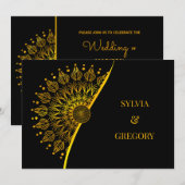 Traditionele mandala klassieke elegante luxe bruil kaart (Voorkant / Achterkant)