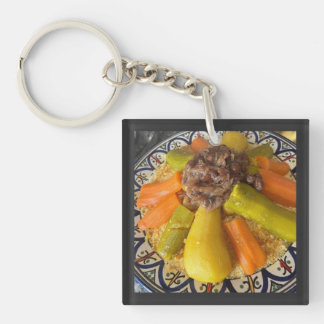 Traditionele Marokkaanse Couscous Bord Illustratie Sleutelhanger