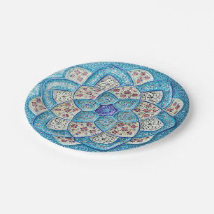 Traditionele Marokkaanse turquoise Blue, white, za Papieren Bordje