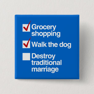 TRADITIONELE MARRIAGE VERNIETIGEN VIERKANTE BUTTON 5,1 CM