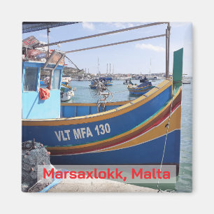 Traditionele Marsaxlokk boten, Malta souvenir Magneet