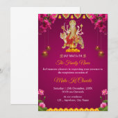 Traditionele Mata Ki Chowki Invitation Kaart (Voorkant / Achterkant)