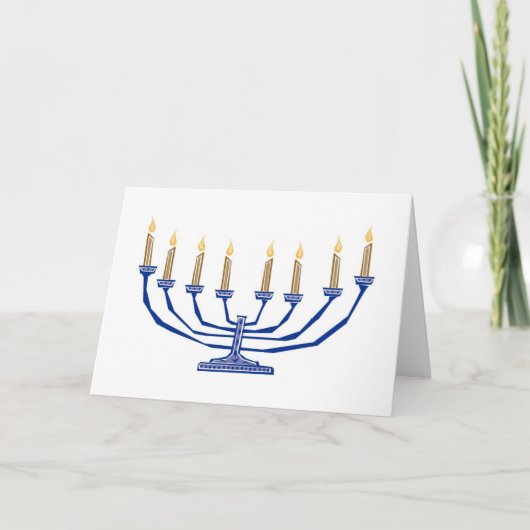 Traditionele Menorah Feestdagen Kaart (Voorkant)