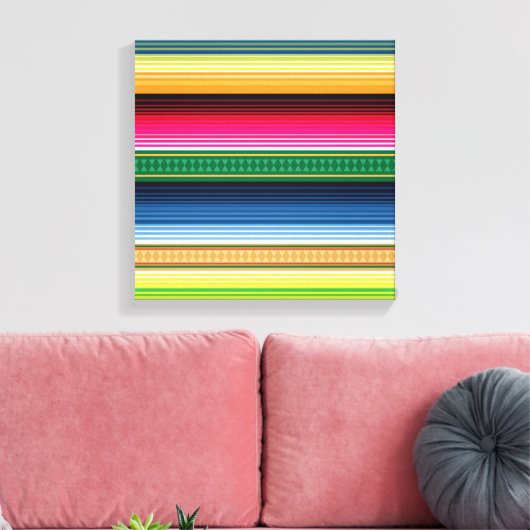 Traditionele Mexicaanse Blanket Serape Canvas Afdruk (Insitu (Woonkamer))