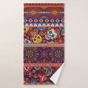 Traditionele Mexicaanse stijlpatchwork abstrac Badhanddoek