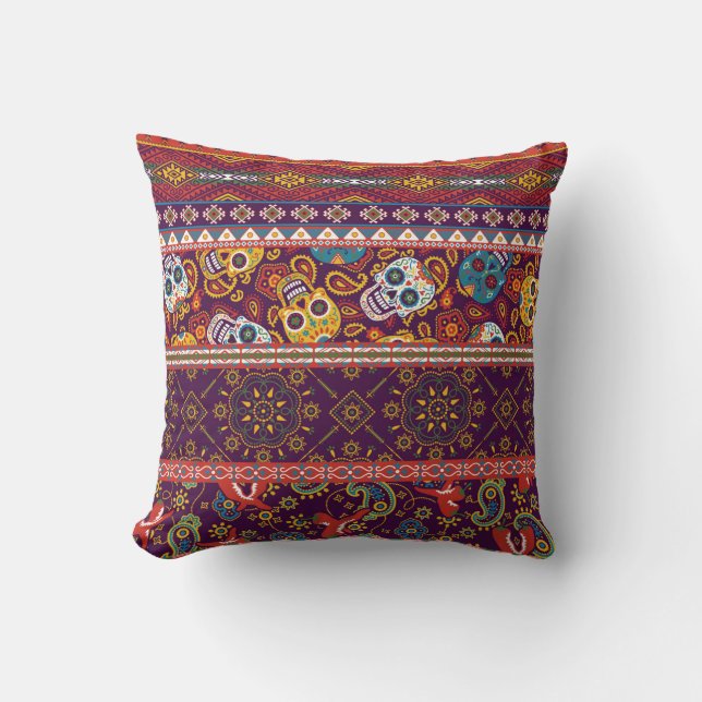 Traditionele Mexicaanse stijlpatchwork abstrac Kussen (Voorkant)