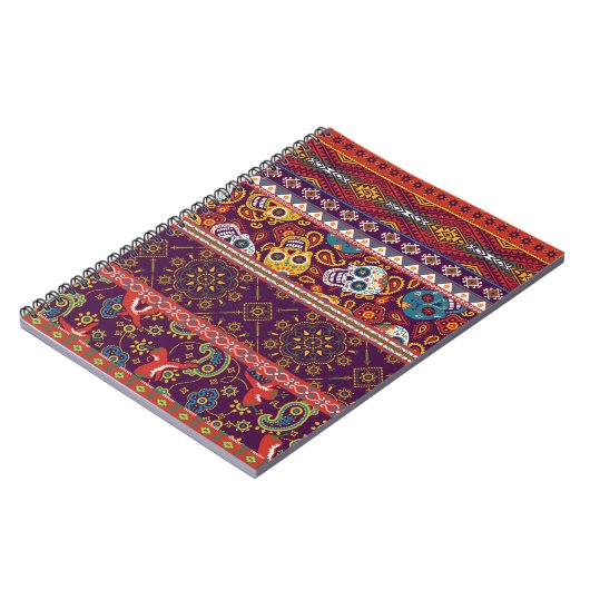 Traditionele Mexicaanse stijlpatchwork abstrac Notitieboek (Linkerzijde)