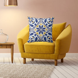 Traditionele Mexicaanse "Tiled" decoratieve blauw, Kussen