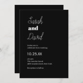 Traditionele moderne chique zwart-wit bruiloft kaart (Voorkant / Achterkant)