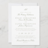 Traditionele Monogram Classic Sage Green Wedding Kaart (Voorkant)