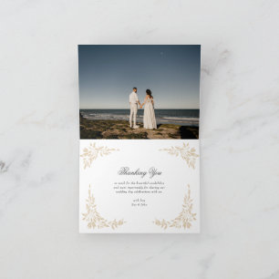 Traditionele Monogram Crest Classic Elegante Bruil Bedankkaart