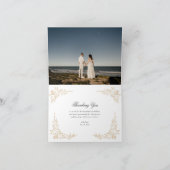 Traditionele Monogram Crest Classic Elegante Bruil Bedankkaart (Binnen)