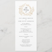 Traditionele Monogram Crest Classic Elegante Bruil Programma (Voorkant)