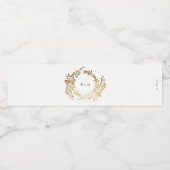 Traditionele Monogram Crest Classic Elegante Bruil Waterfles Etiket (Enkel label)