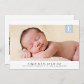 Traditionele monogram foto geboorteaankondiging kaart (Voorkant / Achterkant)