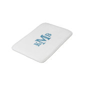 Traditionele monogrammen Blauw & Wit Badmat (Gekanteld)