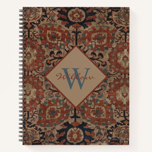 Traditionele monogrammen oost-Perzisch Patroon Notitieboek (Voorkant)