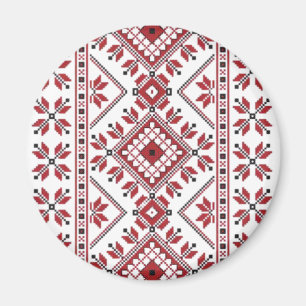 Traditionele Motif, Roemeens traditioneel Motif T- Magneet