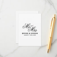 Traditionele Mr & Mrs bruiloft bijlage kaart