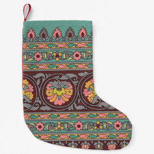 Traditionele Mughal Border Designart,patroon,geome Kleine Kerstsok