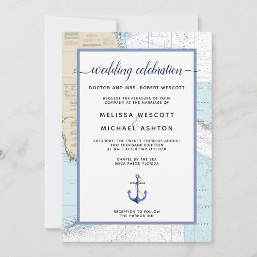 Traditionele Nautical Event / Weddenschap | Florid Kaart (Voorkant)