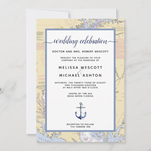 Traditionele #Nautical Wedding| MIKE/Annapolis Kaart (Voorkant)