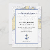 Traditionele Nautische Martha's Vineyard Bruiloft Kaart (Voorkant)