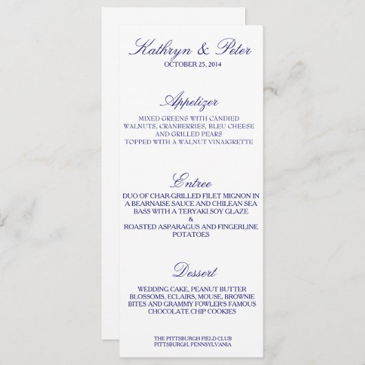 Traditionele navigatiekaart menu (Voorkant / Achterkant)