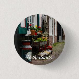 Traditionele Nederlandse klompen op straat Ronde Button 3,2 Cm