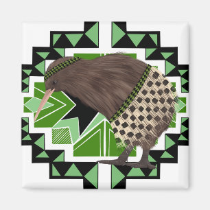 Traditionele Nieuw-Zeelandse nationale vogel- kiwi Magneet